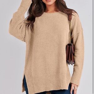 Women’s Oversized Knit Pullover Sweater, Size Small